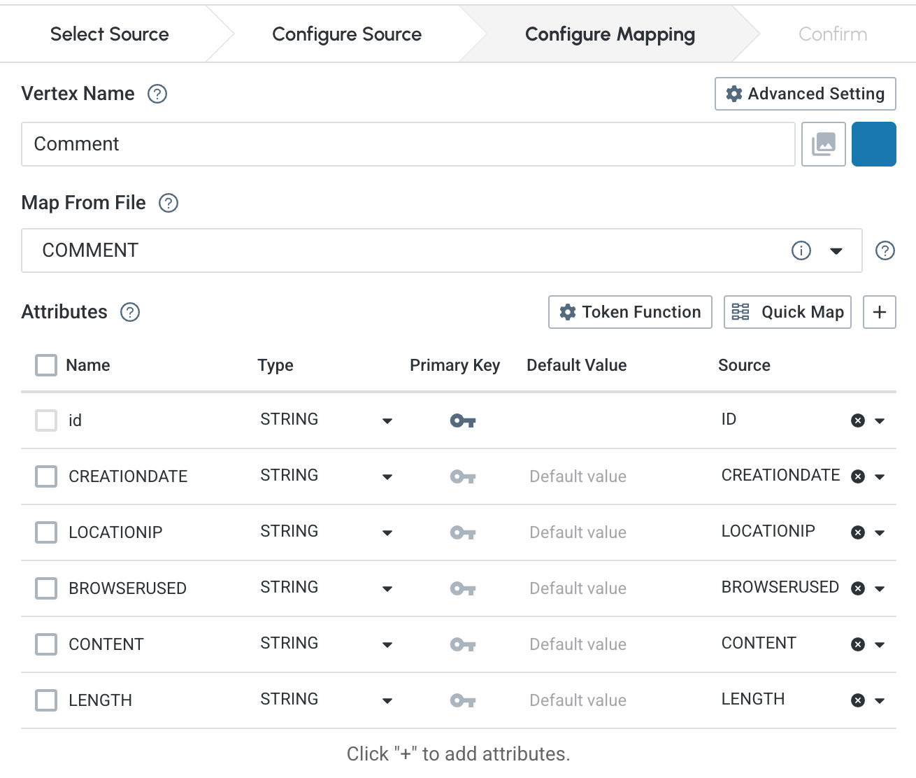config mapping snowflake 1
